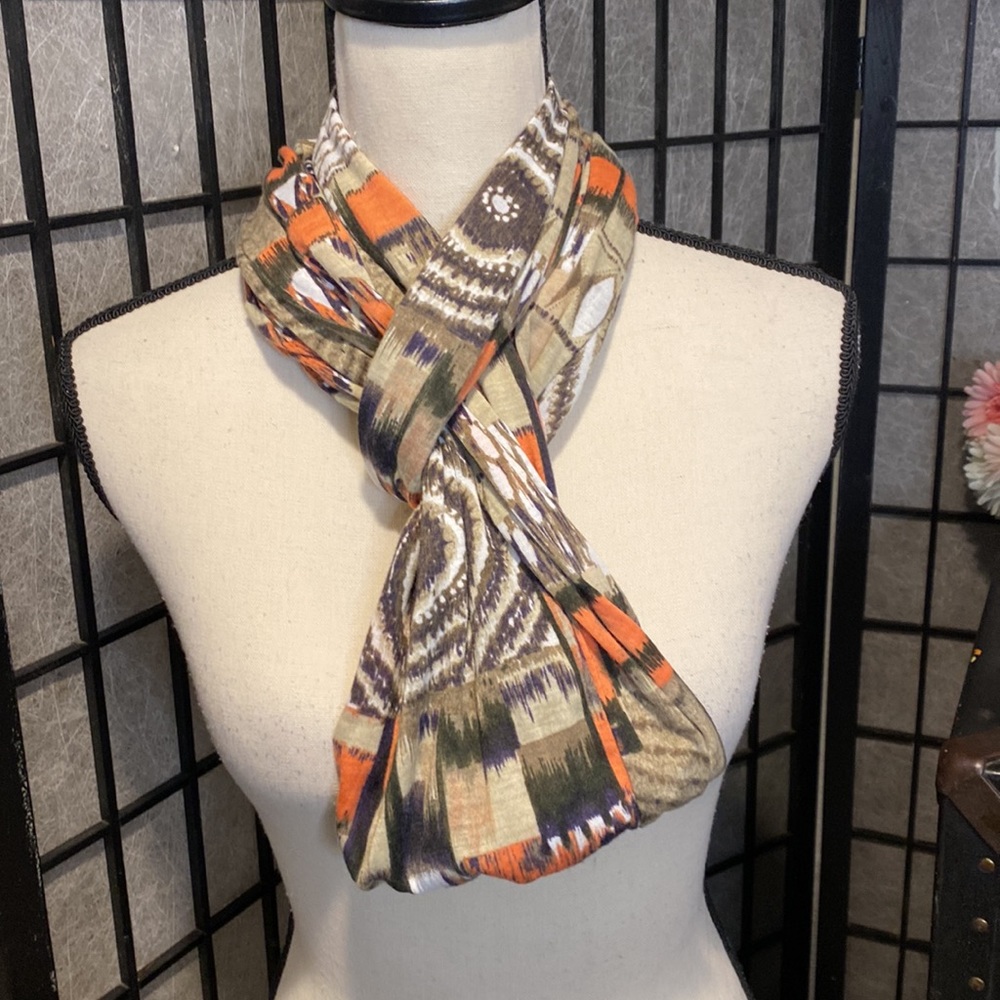 Beige, Brown & Orange Infiniti Scarf - Picture 4 of 5
